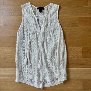 Karen Kane Ivory Crochet Sleeveless Blouse